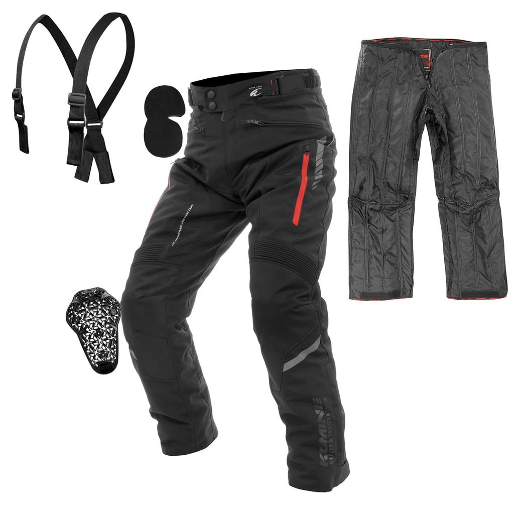 KOMINE 2025 Model Enigma G2 Rama III Pants for CE Level 3D Size L PK-938 Motorcycles, Autumn/Winter Touring, 2, Pattern, Black,