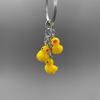 Cute Little Yellow Acrylic Plastic DUCK Key Chain Dancing Duck Keychain Couples Women Friend Gift Bag Pendant Accessory Keyring