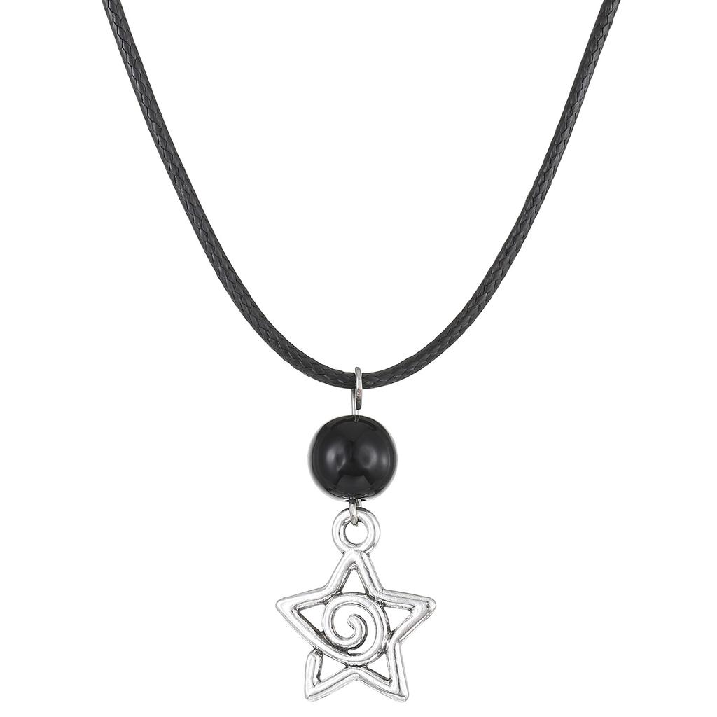 Metal Style Silver Color Five-Pointed Star Vortex Necklace for Women Simple Star Lariat Necklaces Clavicle Chain Charm Jewelry