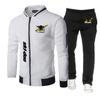 2023 New Spring Autumn Ski Doo Can-am Logo Print Slim-Fit Round Neck Zipper Jacket+Solid Color Sweatpants Comfortable Trendy Set