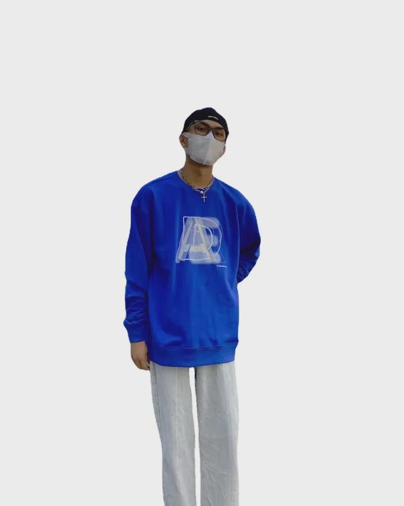 ADER Korea Trendy Double Shadow Embroidered Sweatshirt для пар – Осенне-зимний выпуск
