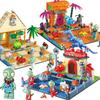 Zombies Building Blocks Toys Big Wave Beach Adventure Small Particle PVZ Future Scene Bricks Children's Gift Toy No Box