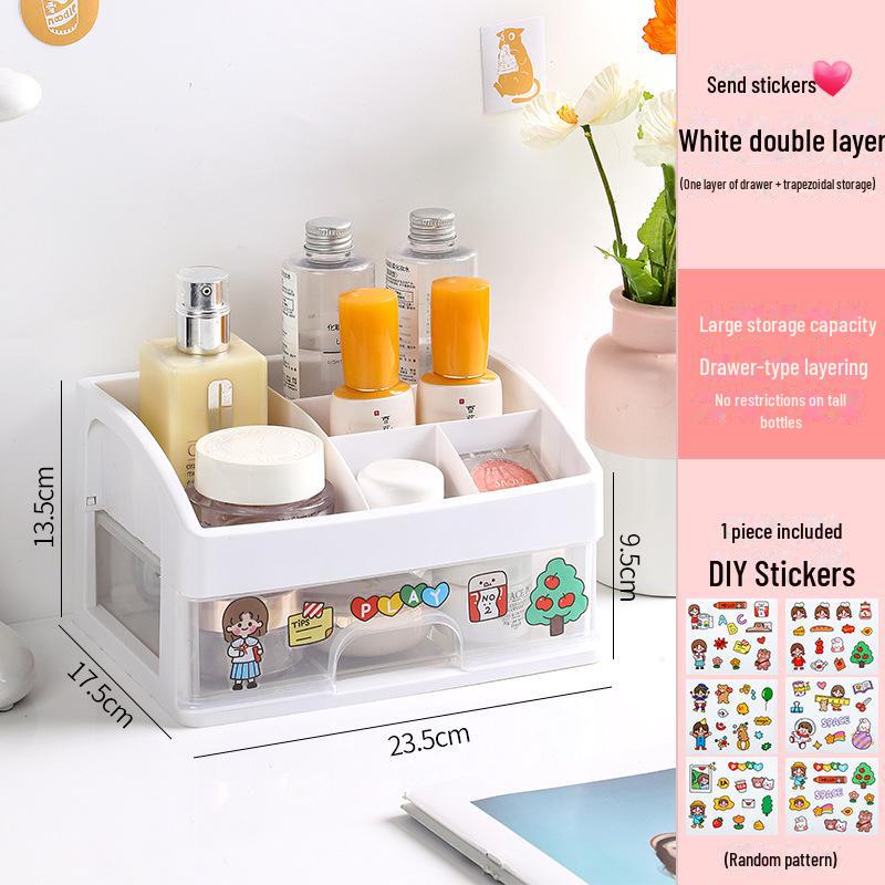 Стильный настольный ящик для хранения: Пылезащитный органайзер для канцелярских товаров и косметики для студентов