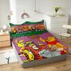 -Winnie The Pooh Fitted Sheets Cartoon Bedding Set Quilt 3D Children Cover Set King Size Covers Printed Polyester