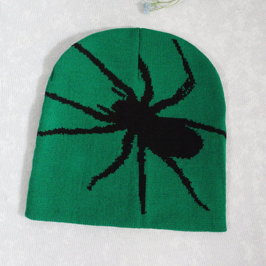 Knitted Fashion Hat With Spider Embroidery Design For Keeping Outdoors Warm