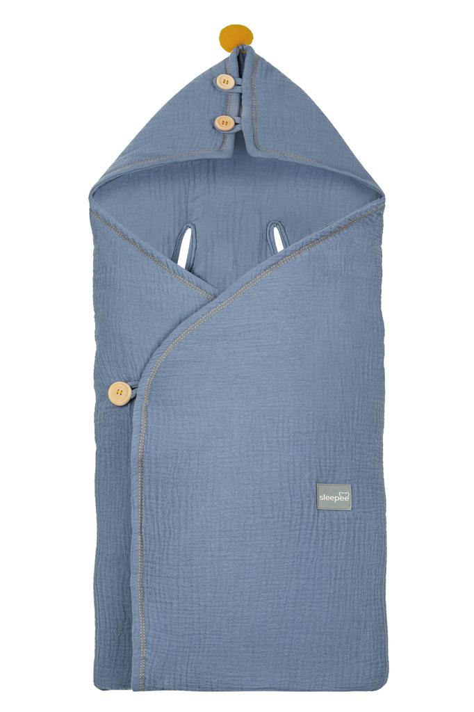 Muslin Wrap/Blanket For Car Seat Petrol