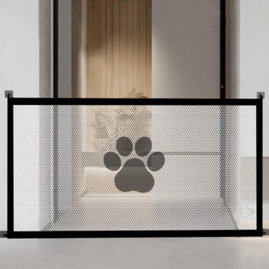 Retractable Mesh Dog Gate for Stairs Portable Pet Safety Net Easy Install Indoor Fence for Kids And Pets