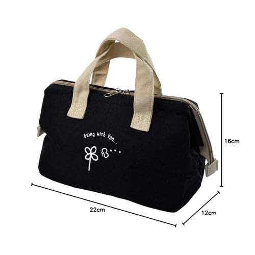 Skater Canvas Fabric Insulated Clasp Lunch Bag Handbag Cat KGAF1-A