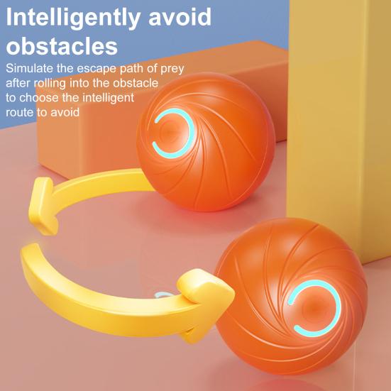 Катающийся мяч для домашних животных со светодиодной подсветкой, снятие скуки и стресса, умный интерактивный прыгающий мяч для кошек и собак, перезаряжаемый через USB, электрический автоматический движущийся трясущийся мяч