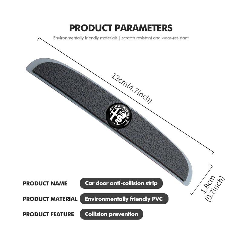 4pcsCar Door Protector Guard Strip Scratch Protection Stickers For Alfa Romeo 159 Giulietta 156 147 Giulia Mito GT Stelvio vs2