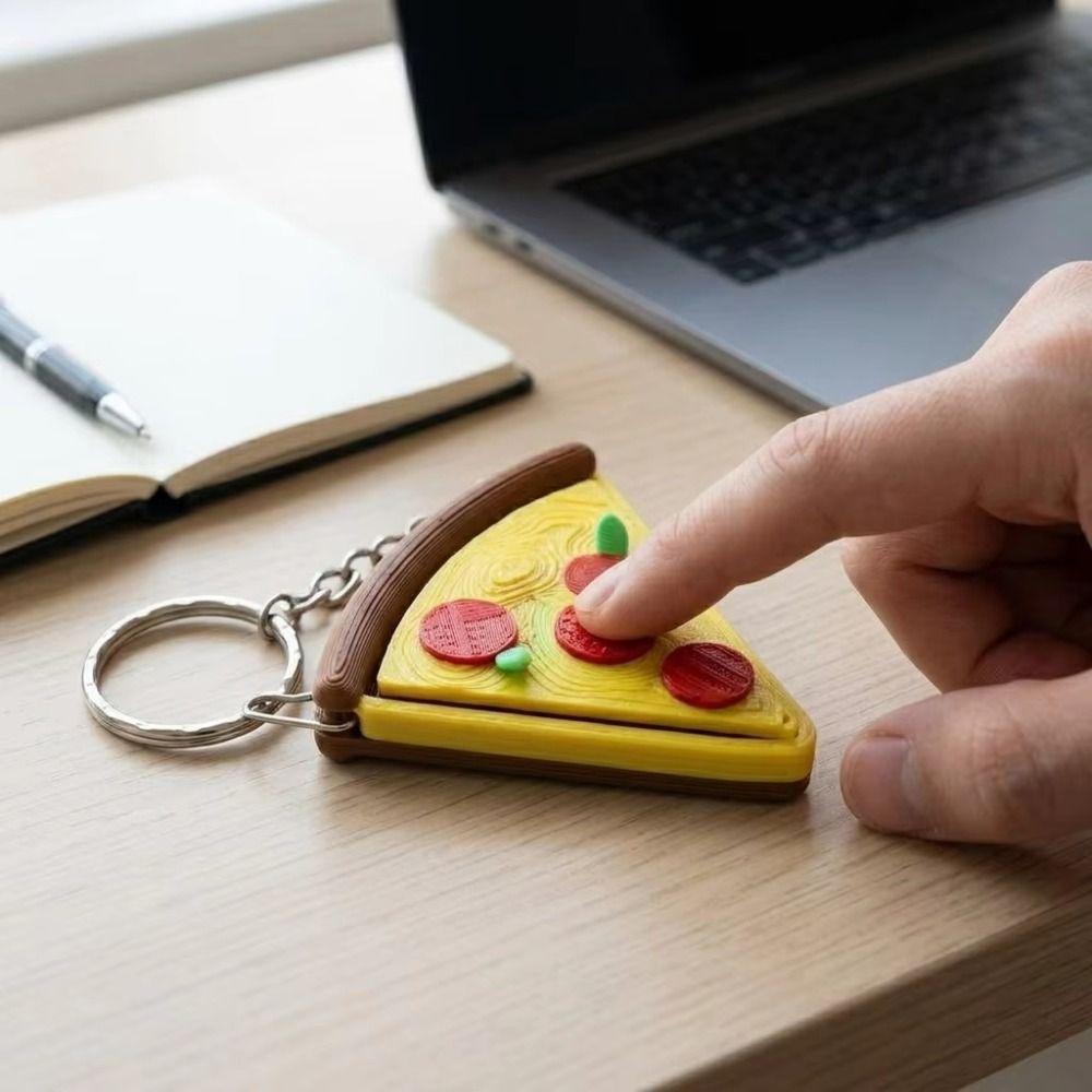 Double eggs Foods Clicker Key Chain 3D Printed Sensory Clicker Toys Pizza Cookie Clicker Daily