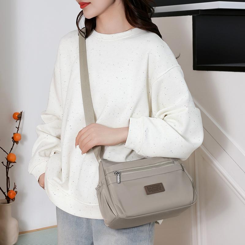 Маленькая квадратная сумка, женская сумка, многослойная, легкая, большая вместимость, сумка через плечо