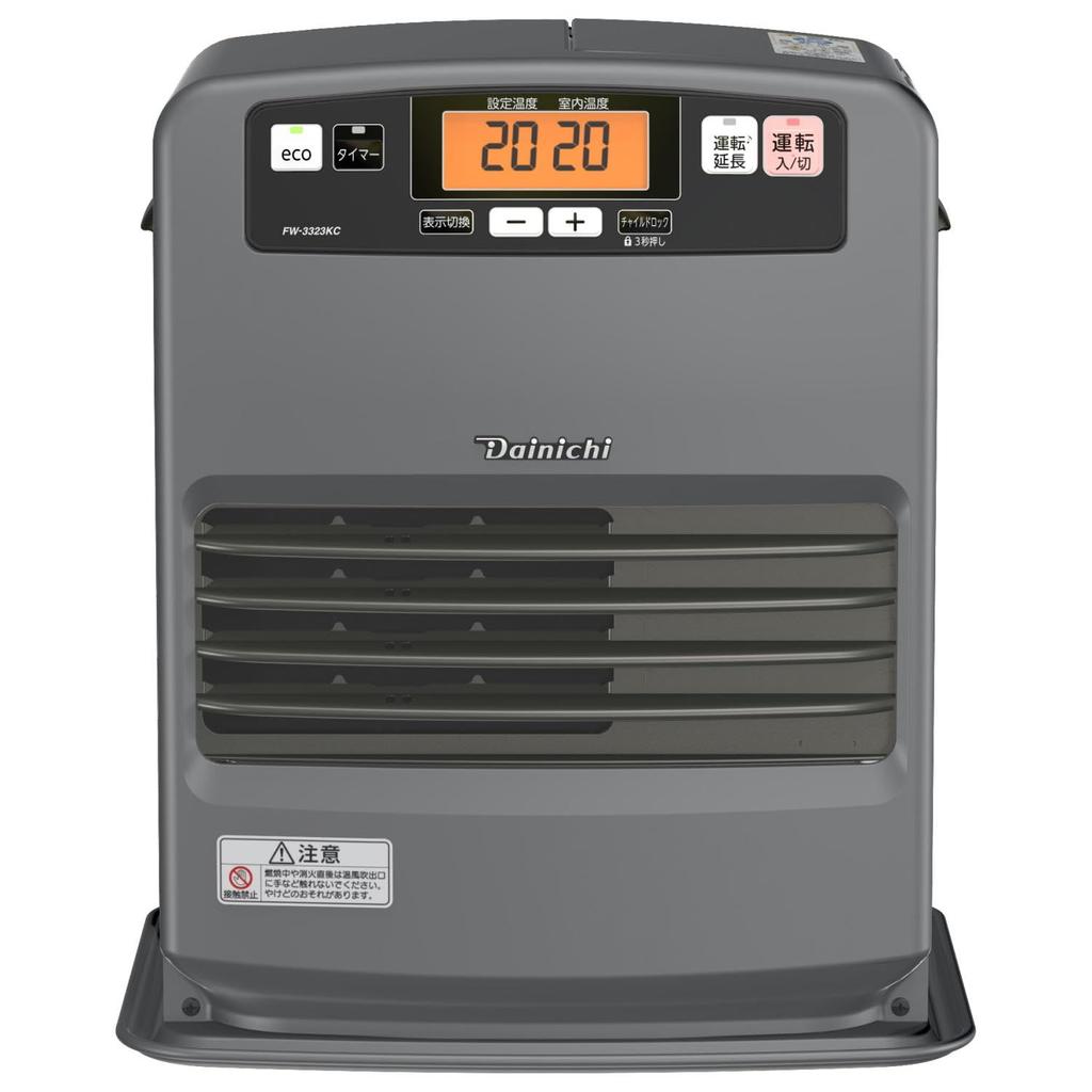 Dainichi Oil Fan Heater To 9 Tatami To 12 Tatami KC Type Matte Gray (Up wooden/Up Concrete) FW-3323KC-H