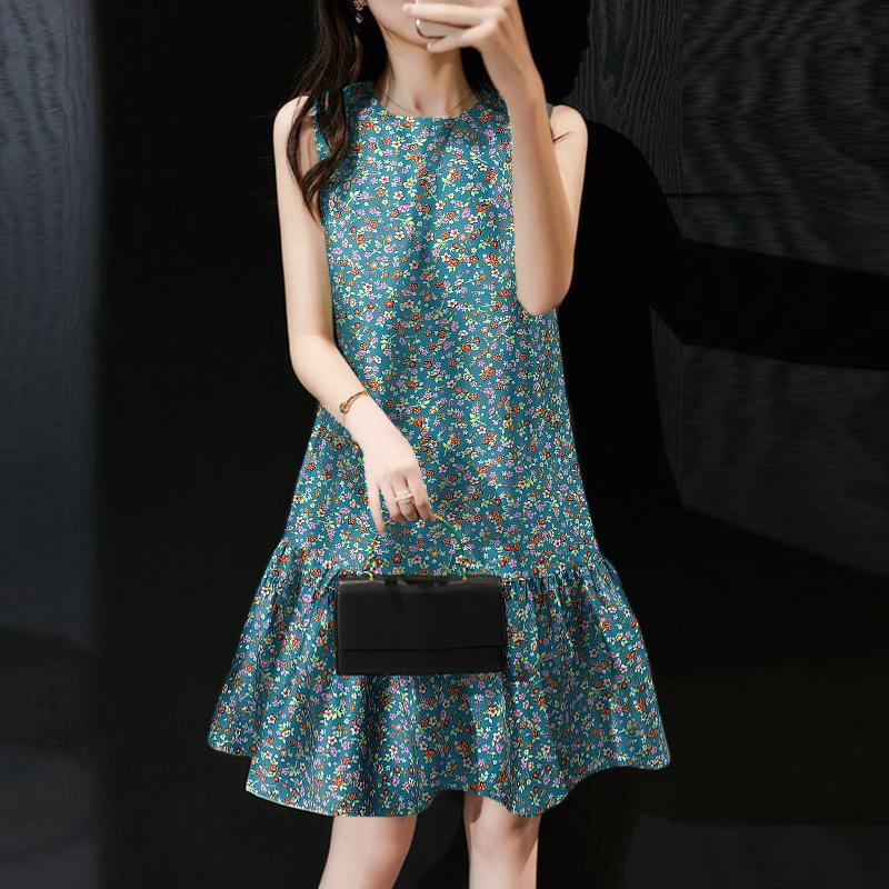 ZANZEA Womens Casual Floral Print Summer Sleeveless Dress