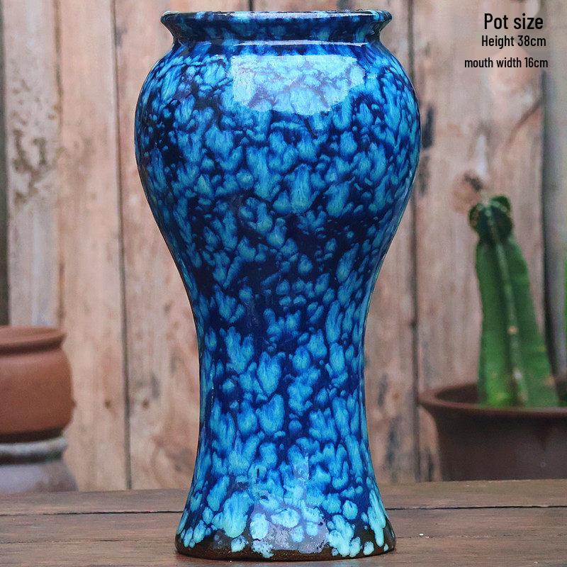 Large Wintergreen Bougainvillea Ceramic Flower Pot - Breathable, Tall Succulent & Tree Ceramic Jar