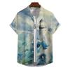 Summer Shirt For Men Lighthouse 3d Printed Men‘S Clothing Loose Oversized Shirt Beach Party Short Sleeved Tops Hawaii Sweatshirt