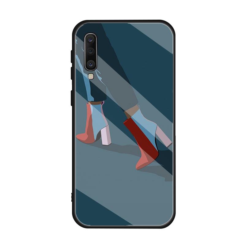 Модный женский закаленный стеклянный чехол для Samsung Galaxy A10S A10E A20S A20E A30S A40 A50S A60 A70 A80 A90 A6 A7 A8 чехол-оболочка