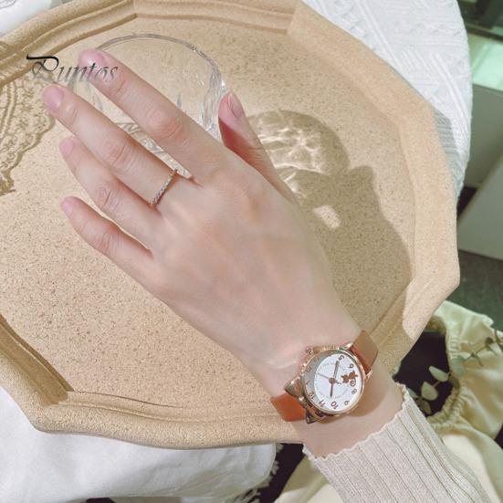 1 комплект, женские часы, браслет со звездой и луной, мультяшный кот, бант, круглый ремешок из искусственной кожи, точные кварцевые наручные часы для девочек и студентов, модные украшения на день рождения