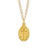[R6047] - Handcrafted Silver Necklace 'Gypsy Cross' Gold - 12x9 Mm