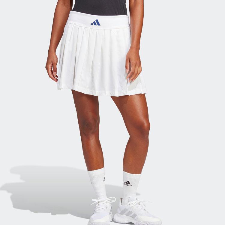 Adidas Однотонная теннисная мини-юбка трапециевидной формы, женские плавки, белый цвет HZ4306