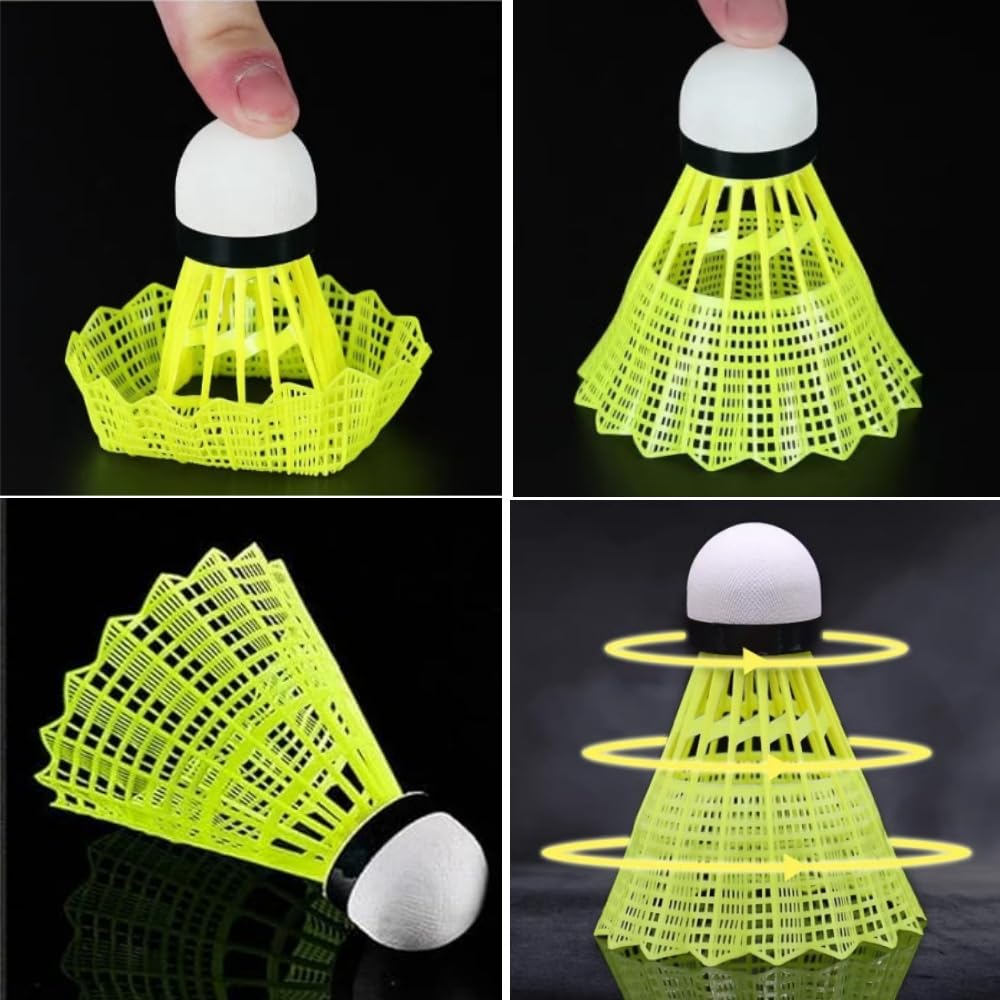 Loopunk Badminton Pack of Nylon Badminton Shuttlecocks for and Plastic Shuttlecocks for Indoor and Outdoor Sports Beginners Shuttlecocks, 12,