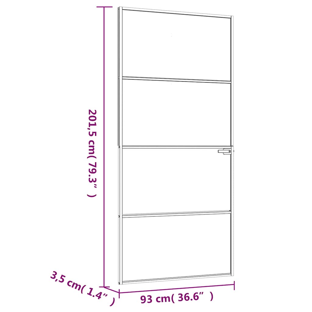 Vidaxl Drzwi Wewnętrzne, Czarne, 93X201,5 Cm, Szkło I Aluminium