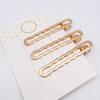 10Pcs Women Hairpins Non-fading Gloss Geometric Duck-bill Clips Anti-slip Non-falling Hollow Out Metal Openwork for Daily Wear
