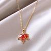 Autumn Maple Leaf Pendant Necklace - High-End Niche Design for Women