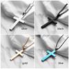 Jewelry Statement Alloy Stainless Steel Cross Pendant Link Chain Men Necklace
