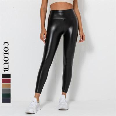 Леггинсы с эффектом пуш-ап на бедрах, сексуальные брюки из искусственной кожи, однотонные черные повседневные леггинсы, леггинсы больших размеров