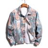 Мужская джинсовая куртка с принтом, осенне-зимняя куртка с разноцветным принтом, мужская одежда
