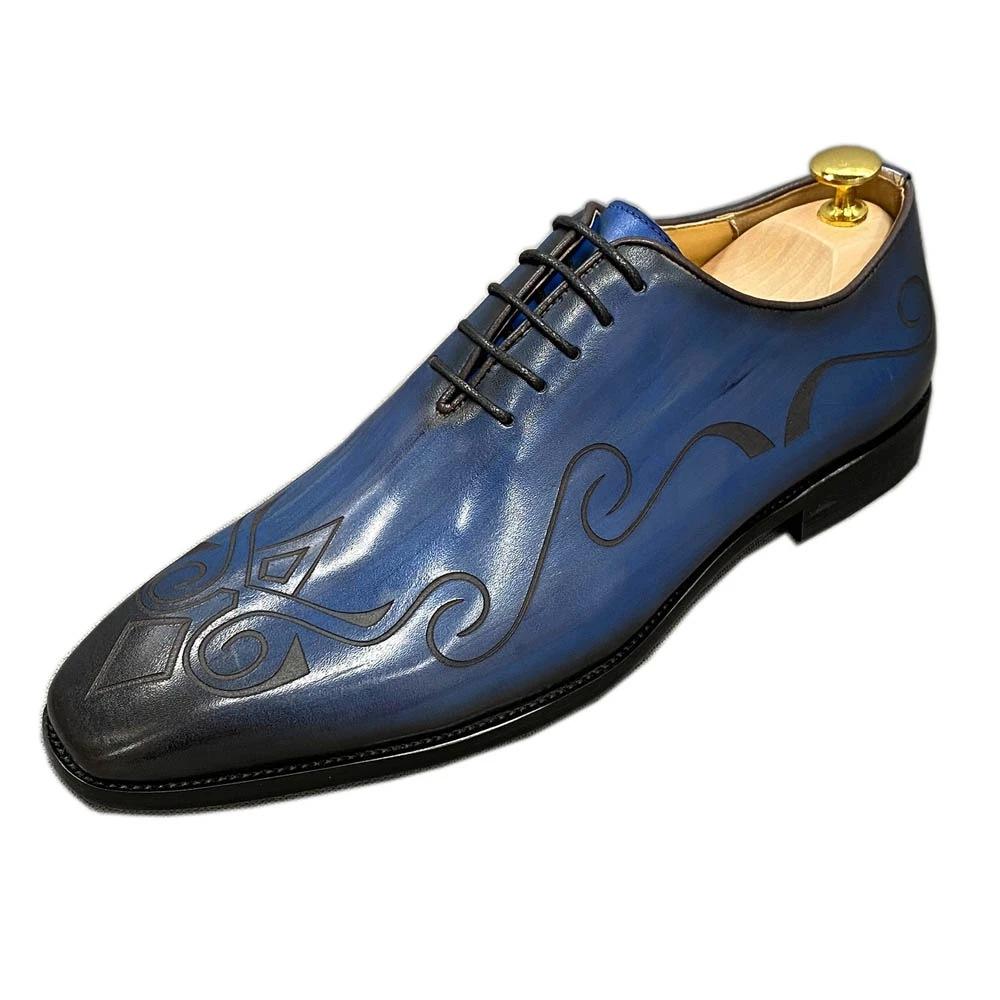 High Quality Banquet Shoes Korean Version Engraved Leather Shoes Men'S Business Dress First Layer Cowhide Oxford Men'S Shoes
