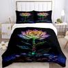 3pc Music Bloom Lotus Cover Set - 1 Quilt Cover + 2 Pillowcases, All Seasons Bedroom Setting, Perfect for Home013