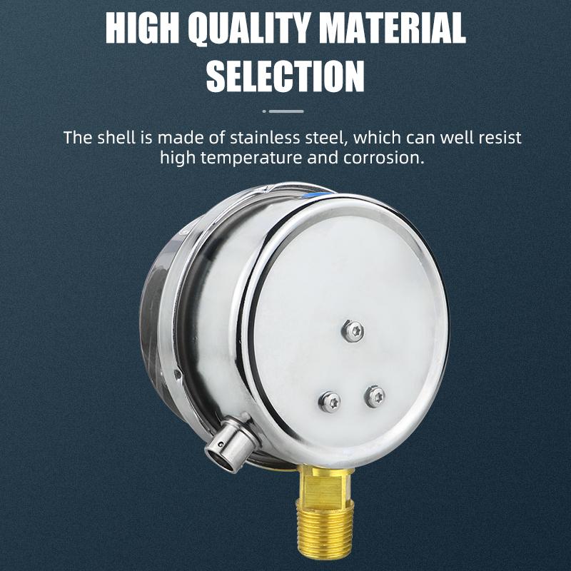 Pressure Gauge Electric Contact Pressure Gauge 220V 380V M20*1.5 Installed At The Bottom For Air Gas Water Fuel Liquid