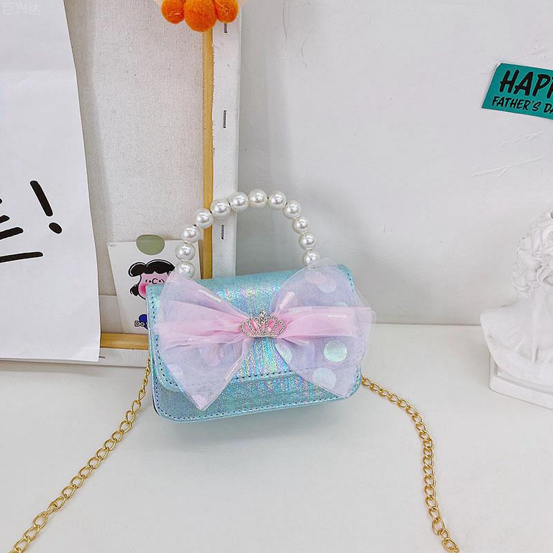 Trendy Breathable And Waterproof Mini Handheld Kids Shoulder Bag With Bow Design