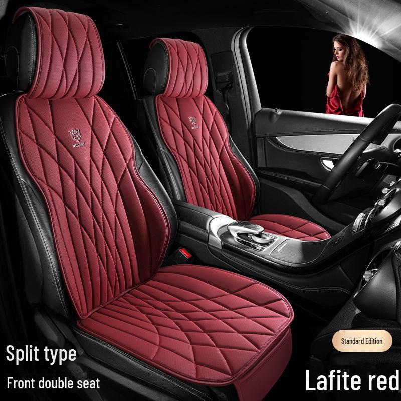 Универсальный комплект подушек для автомобильного сиденья из дышащей кожи наппа - 3 предмета, всесезонный, перфорированный, чехол для заднего сиденья, однокомпонентная подушка для маленького автомобиля