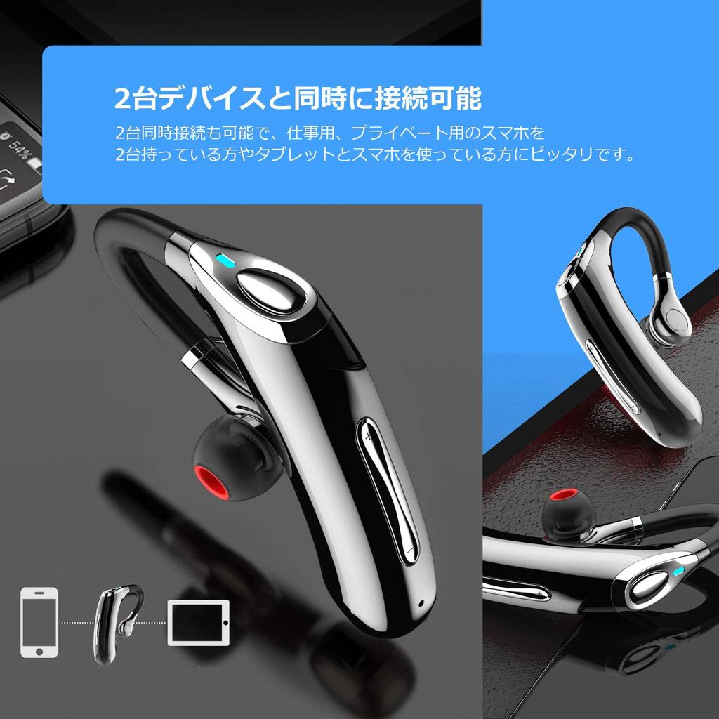 Headset Bluetooth Single Ultra Long Talking HD Strong Noise Microphone Designed for Noise Cancellation and Voice Control V5.0 Ear, Earphones, Calling,