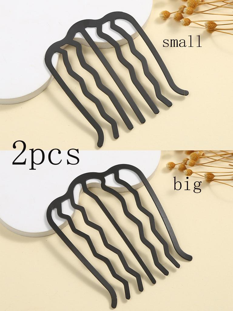 Black Metal Hair Fork Clip Women Hair Pin Combs Messy Bun Hairpin Clip Side Combs Hair Styling Tool