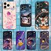 Мультяшный Космонавт Космический Чехол Для iPhone 15,16,12,14,17,13,11,Plus,Pro Max,8,7,XR,SE,XS,X,Mini,Мягкий Силикон Черный
