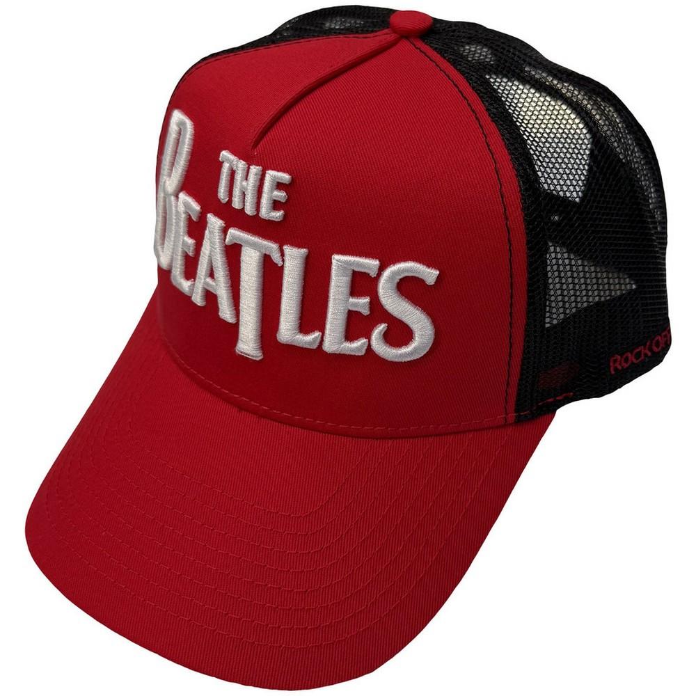The Beatles Unisex Adult Drop T Logo & Apple Mesh Back Trucker Cap