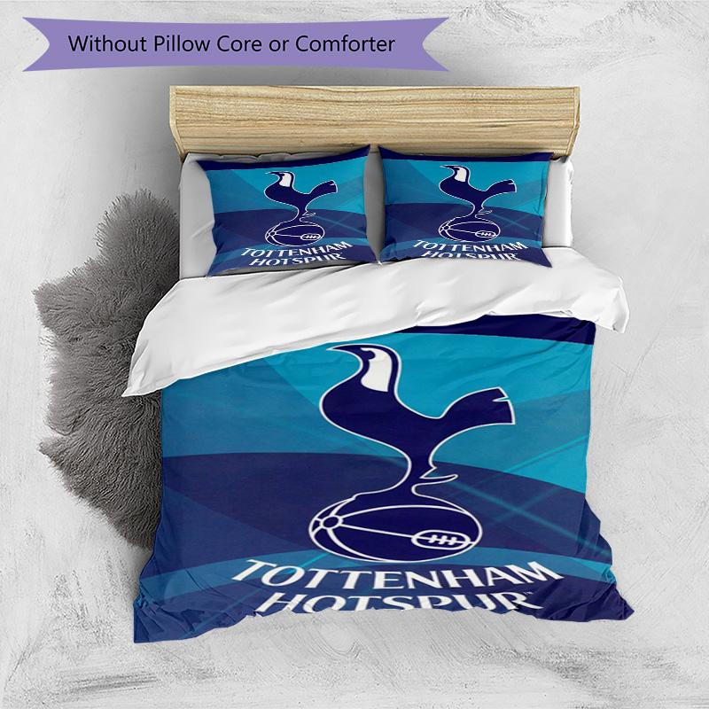 Tottenham Hotspur F.C Design Printed Pattern Duvet Cover Set – includes 1 duvet cover and 2 matching pillowcases Bedroom decor Christmas gifts
