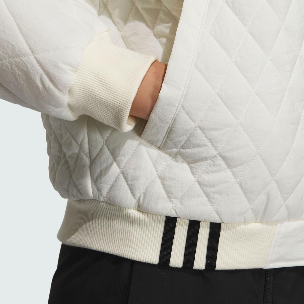 Adidas Sports Casual Long Sleeve Cotton Jacket Women Jacket Off-White IK7630