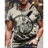 Мужская футболка унисекс Футболка Рубашка с 3D-принтом Графический принт С принтом часов С коротким рукавом Повседневные топы Повседневный дизайнер Большой и высокий