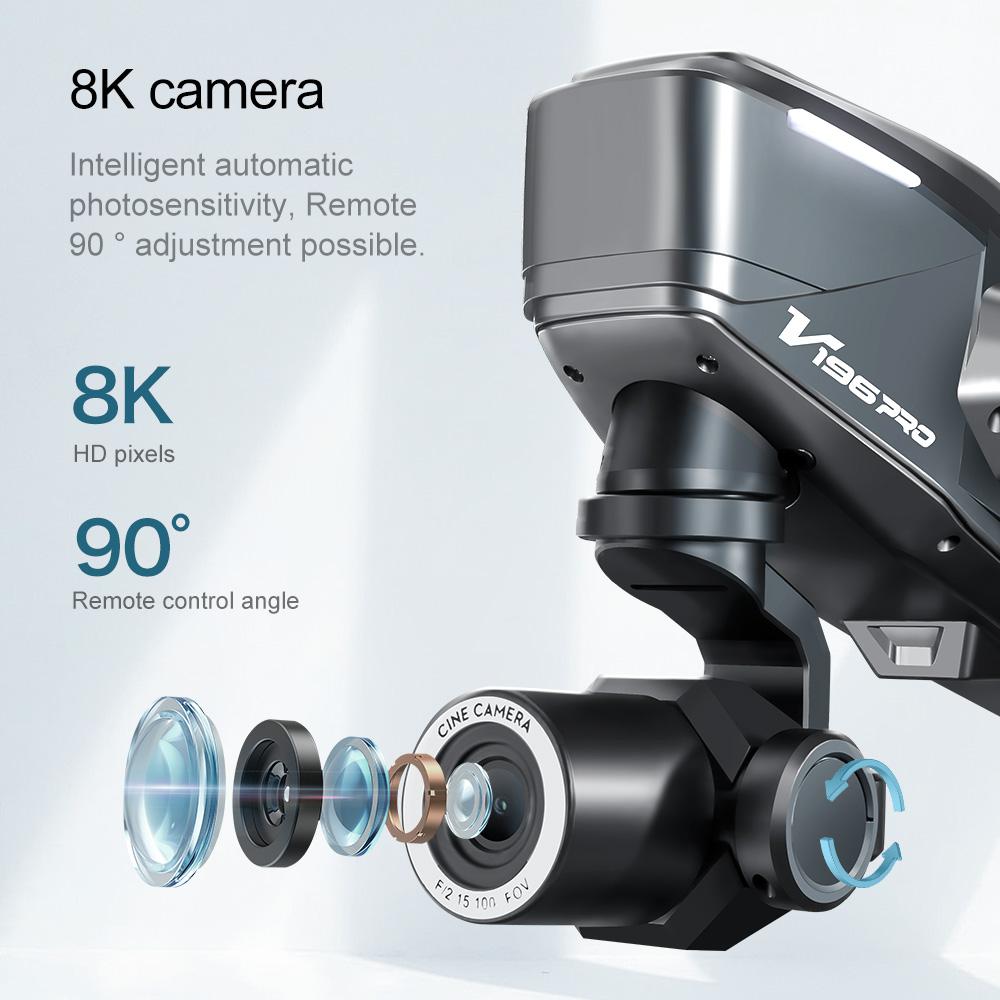 Дрон V196 Pro 8K HD с двойной камерой, оптическим потоком, обходом препятствий, для аэрофотосъемки, бесколлекторный двигатель, квадрокоптер на радиоуправлении, сплавные дроны