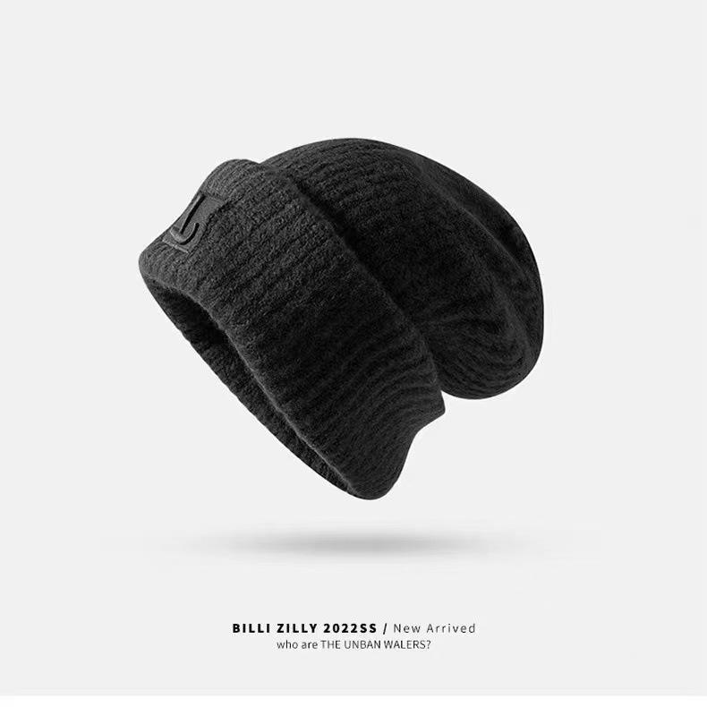 Korean Style Women's Winter Hat: Fashionable Rabbit Wool, Velvet-Lined, Warm Knitted Pullover.