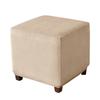 Elastic Square Ottoman Cover Stretch Velvet Footstool Covers Living Room Bedroom Footrest Stool Covers Furniture Protector