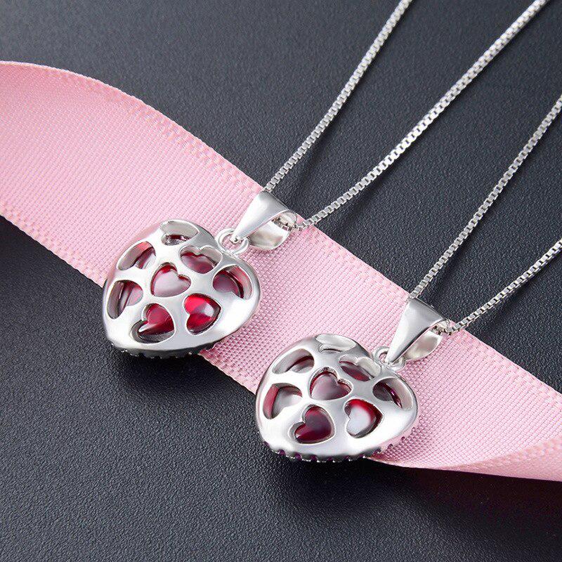 Танцизное модное серебряное женское ожерелье с подвеской из циркона в форме сердца для свадебной вечеринки