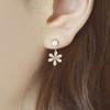 Прокалывающие уши клипсы-зажимы для ушей Хризантема Циркон Цветок Имитация Жемчуга Клипсы