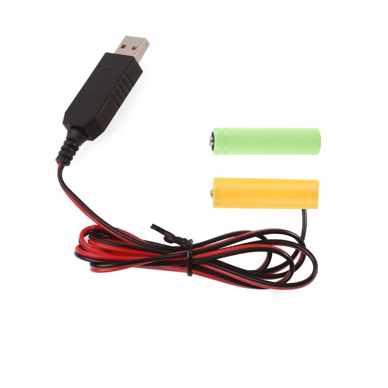 Кабель питания от USB 5V 2A до муляжа батареи 3V1A, eliminator батарей, замена линии для 2x 1.5V LR6 AA батарей для игрушки, пульта ДУ