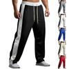 Men's Summer Drawstring Casual Color Block Pants Men's Breathable Sports Trousers
